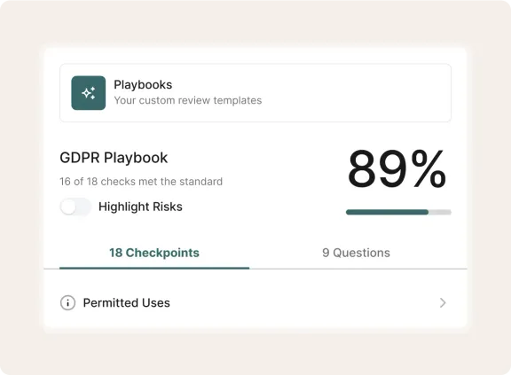 Your Review Playbooks. Your Standards.